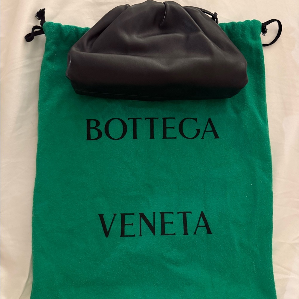 Bottega Veneta Black Leather Clutch